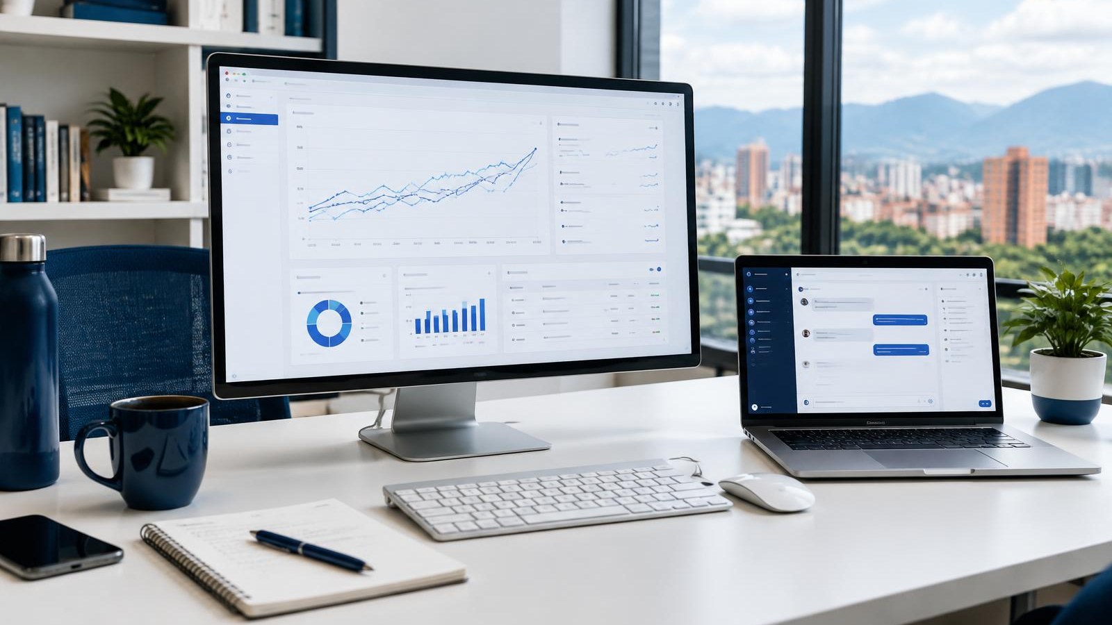 Especialista analizando resultados de búsqueda y usando inteligencia artificial para SEO