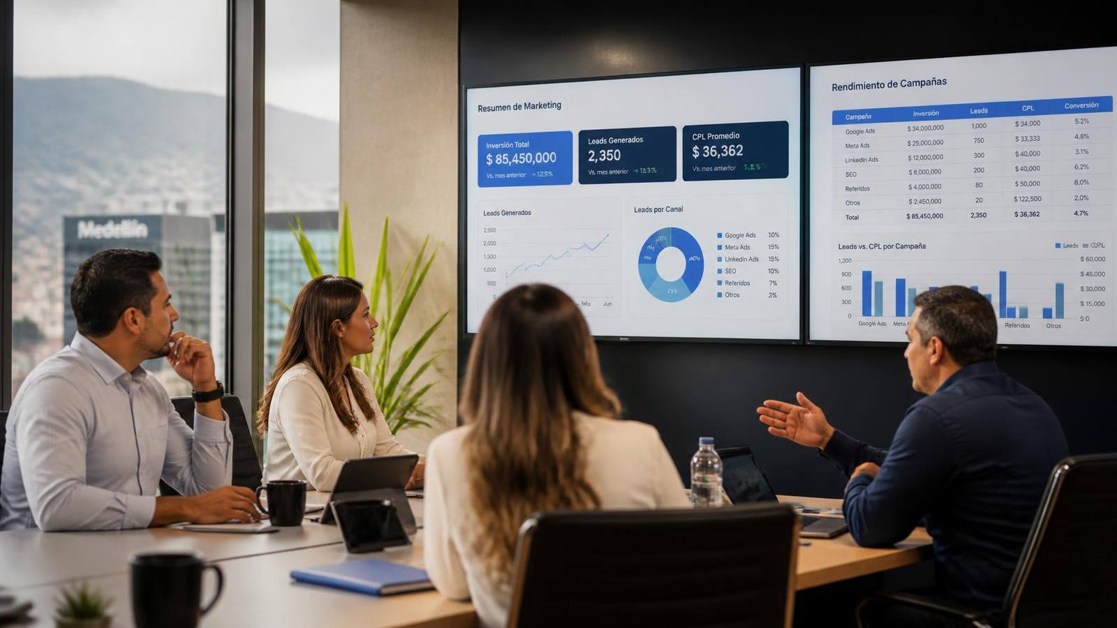 Empresarios de Medellín en una sesión de formación en marketing digital con inteligencia artificial
