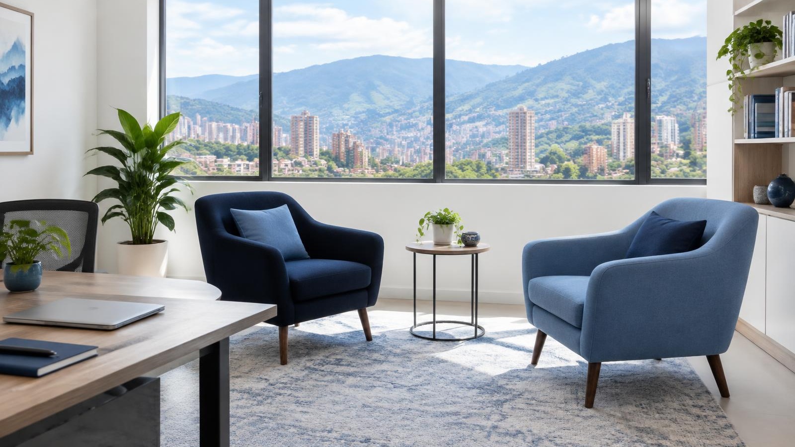 Consultorio de psicología en Medellín con espacio para atención presencial y virtual